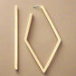 Glamour Diamond Shaped Hoop Post Back Earrings