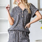 SHORT SLEEVE ANIMAL BUTTON UP TOP