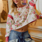 FLORAL BRUSHED TERRY OPEN BACK