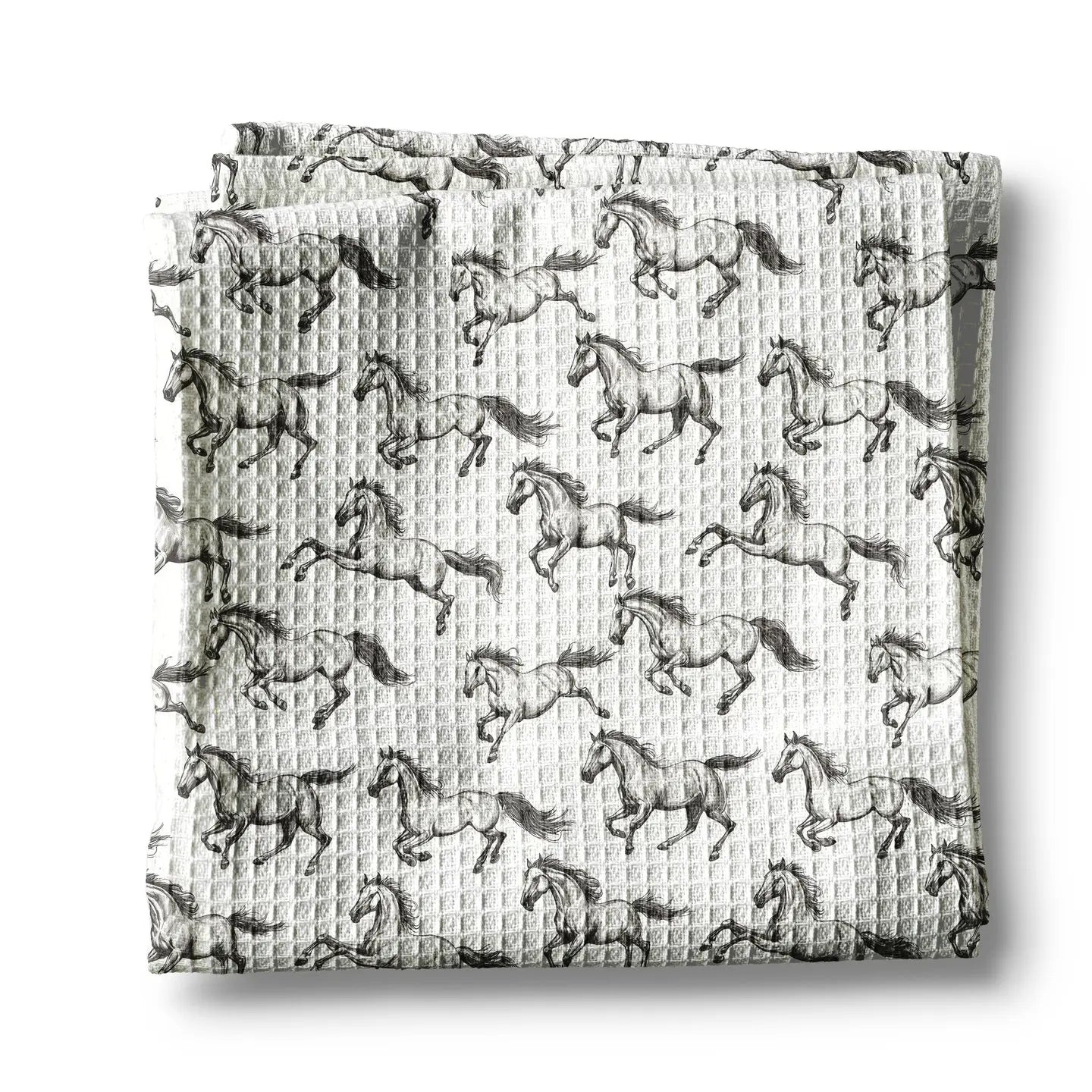 White & Brown Horse Kitchen Towel