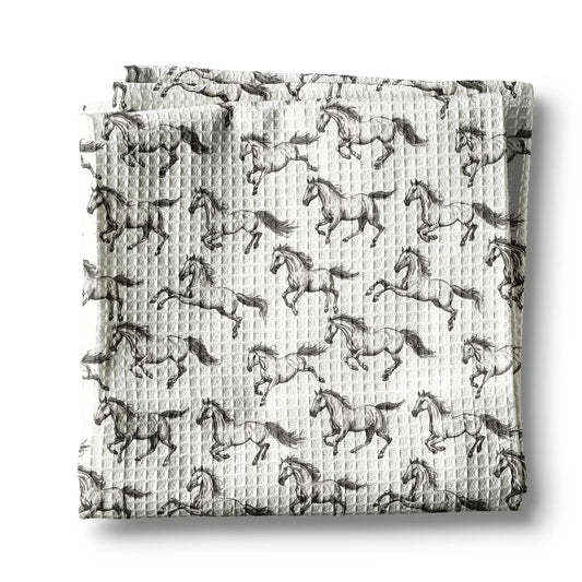 White & Brown Horse Kitchen Towel