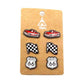 Racing Theme 3 Pair Earring Set