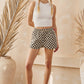 CHECKERED LACE TRIM SHORTS WITH DRAWSTRING
