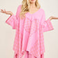Mineral Washed Valentines day Heart Poncho