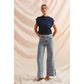 MID RISE FLARE BOTTOM DENIM JEANS WITH SIDE PEARL