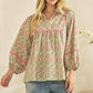 VINTAGE FLORAL PUFF SLEEVE TOP