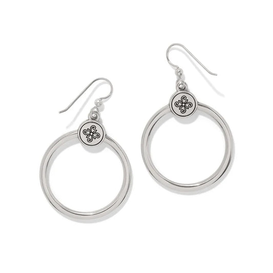 Mosaic Two Tone French Wire Hoop Earrings